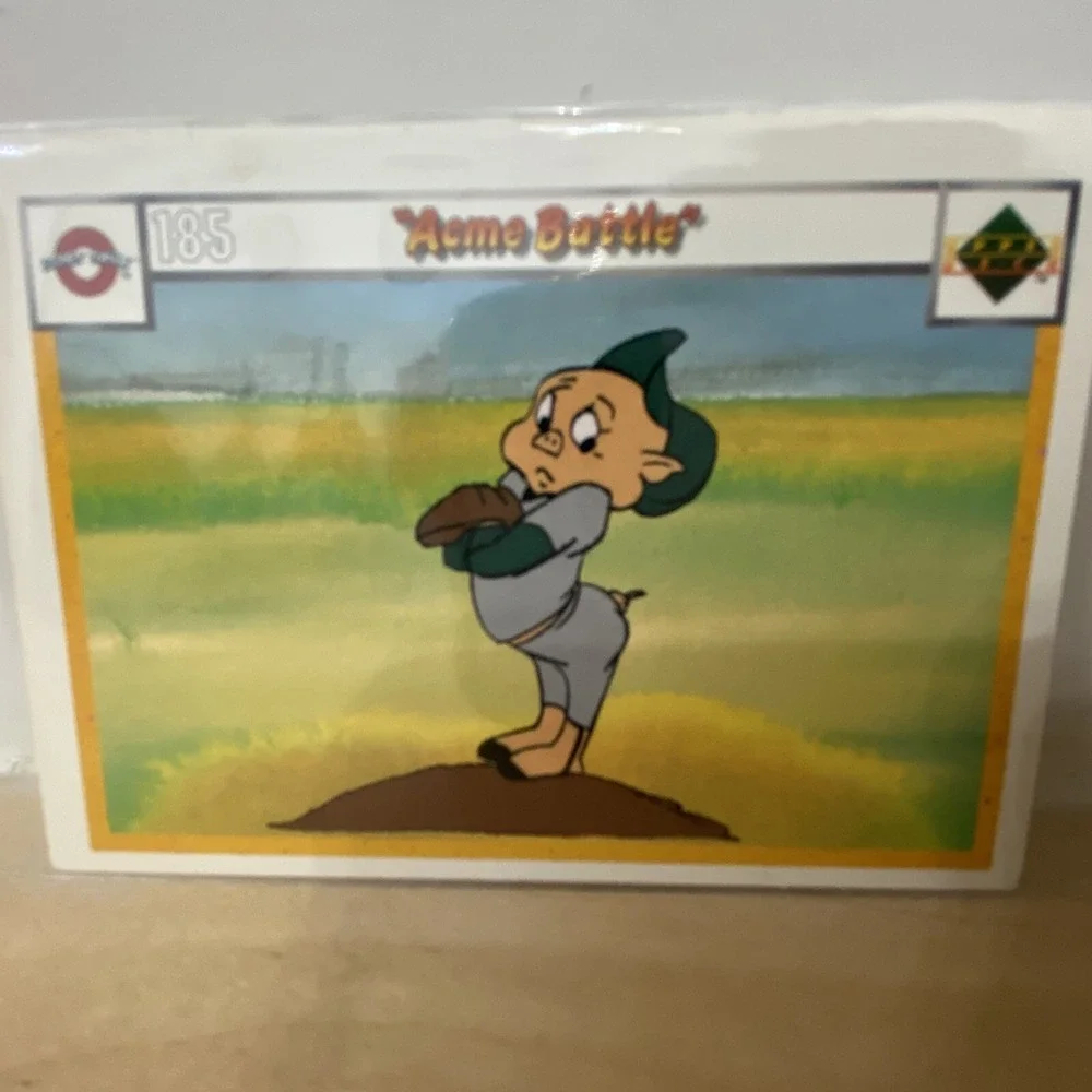 1990 Upper Deck Looney Tunes Comic Ball #185 & 194 ACME BATTLE Porky Double Side